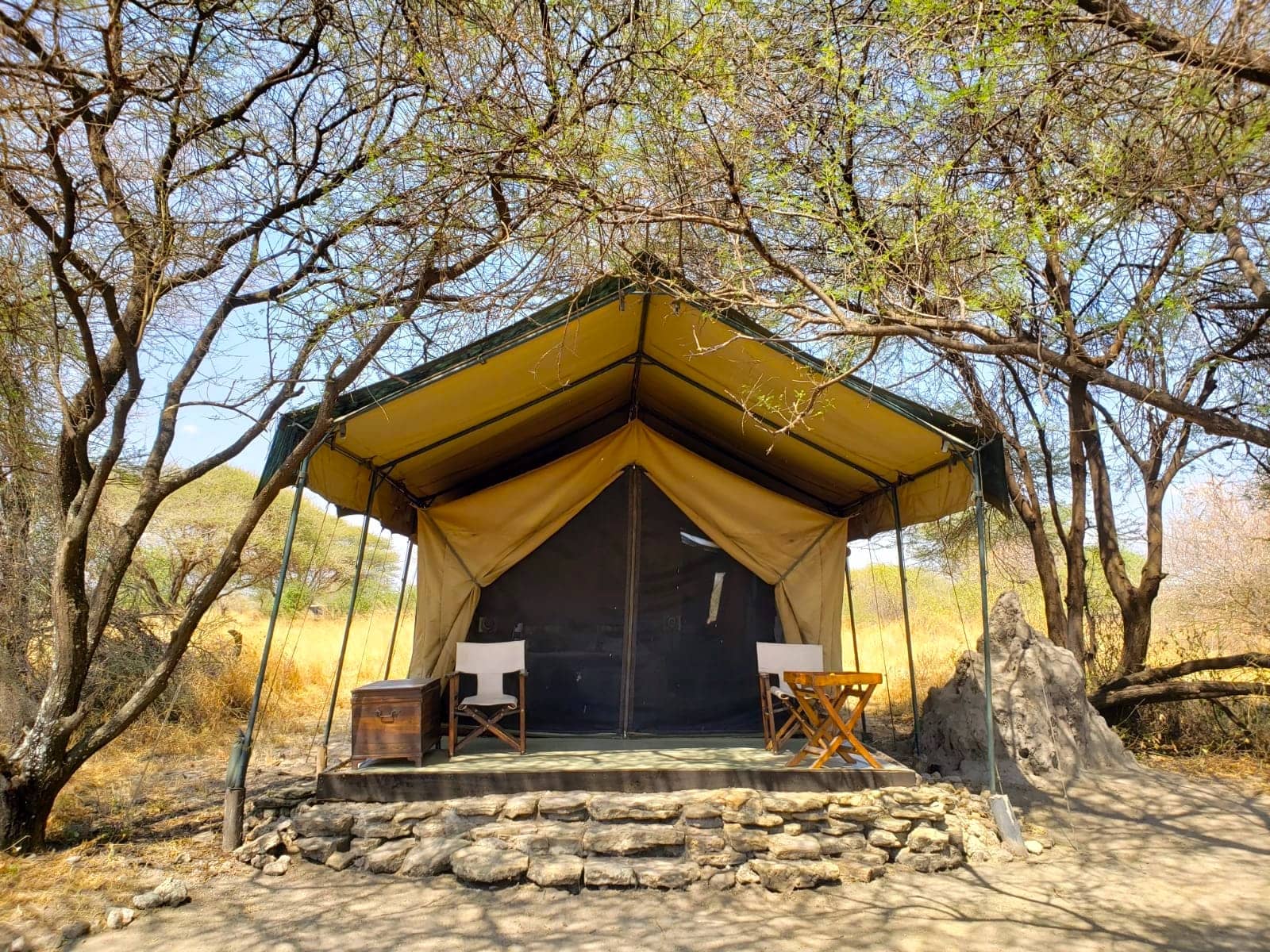 A safe camping safari set up in Tanzania